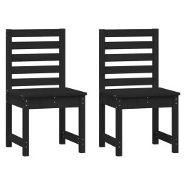  Krzesła ogrodowe 2 szt. czarne 405x48x915 cm lita sosna