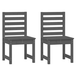  Krzesła ogrodowe 2 szt. szare 405x48x915 cm lita sosna