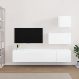 VidaXL Zestaw 4 szafek telewizyjnych, biały z połyskiem