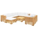  10-cz. zestaw wypoczynkowy do ogrodu poduszki drewno tekowe