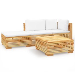  4-cz. zestaw wypoczynkowy do ogrodu poduszki drewno tekowe