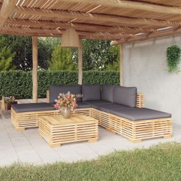  6-cz. zestaw wypoczynkowy do ogrodu poduszki drewno tekowe
