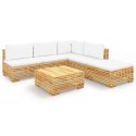  6-cz. zestaw wypoczynkowy do ogrodu poduszki drewno tekowe