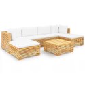  7-cz. zestaw wypoczynkowy do ogrodu poduszki drewno tekowe