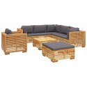  8-cz. zestaw wypoczynkowy do ogrodu poduszki drewno tekowe