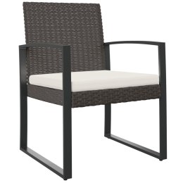  Ogrodowe krzesła stołowe 2 szt. brązowe rattan PP