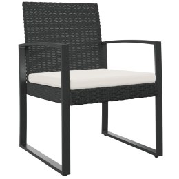  Ogrodowe krzesła stołowe 2 szt. czarne rattan PP