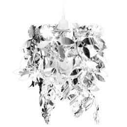  Lampa z abażurem w kształcie liści 215 x 30 cm srebrna