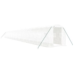  Szklarnia ze stalową ramą, biała, 48 m², 24x2x2 m