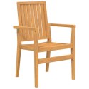  Sztaplowane krzesła ogrodowe, 8 szt., 56,5x57,5x91 cm, tekowe