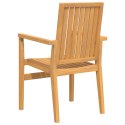  Sztaplowane krzesła ogrodowe, 8 szt., 56,5x57,5x91 cm, tekowe