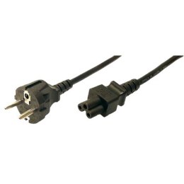 LogiLink® Kabel zasilający, wtyczka bezpieczeństwa męska do IEC C5 żeńska, 1,80 m, czarny ACC 1,8 m