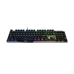 MSI GK50 Elite, klawiatura gamingowa, oświetlenie LED RGB, US, przewodowa, Black/Silver