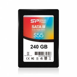 Silicon Power Slim S55 240 GB, interfejs SSD SATA, prędkość zapisu 450 MB/s, prędkość odczytu 550 MB/s