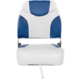 Fotel siedzisko składane do łodzi motorówki 40 x 40 x 50 cm biało-niebieskie