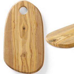 Deska do serwowania z drewna oliwnego z otworem 250 x 165 x 18 mm - Hendi 505229
