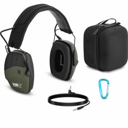 Słuchawki ochronne wygłuszające zagłuszki aktywne strzeleckie AUX Bluetooth - zielone