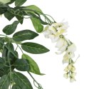  Sztuczna wisteria, 840 liści, 120 cm, zielono-biała