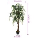  Sztuczna wisteria, 840 liści, 120 cm, zielono-biała