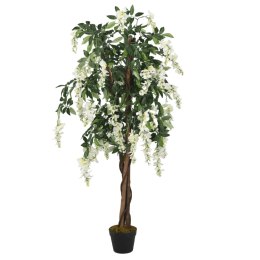  Sztuczna wisteria, 840 liści, 150 cm, zielono-biała