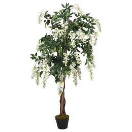  Sztuczna wisteria, 560 liści, 80 cm, zielono-biała