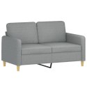  2-osobowa sofa z poduszkami, jasnoszara, 120 cm, tkanina