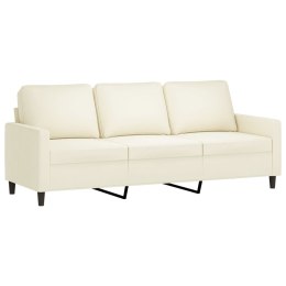  Sofa 3-osobowa, kremowy, 180 cm, tapicerowana aksamitem