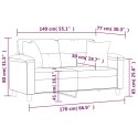  2-osobowa sofa z poduszkami, ciemnoszara, 140 cm, mikrofibra