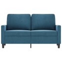  Sofa 2-osobowa, niebieski, 120 cm, tapicerowana aksamitem