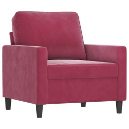 Fotel, winna czerwień, 60 cm, obity aksamitem