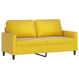  Sofa 2-osobowa, żółta, 140 cm, tapicerowana aksamitem