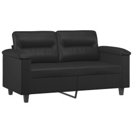  2-osobowa sofa, czarna, 120 cm, sztuczna skóra