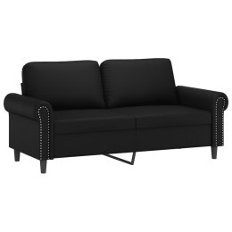  2-osobowa sofa, czarna, 140 cm, sztuczna skóra