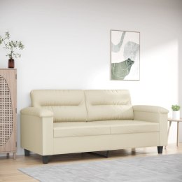  2-osobowa sofa, kremowy, 140 cm, sztuczna skóra