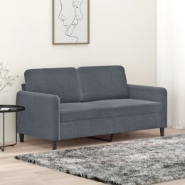  Sofa 2-osobowa, ciemnoszary, 140 cm, tapicerowana aksamitem
