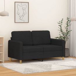  Sofa 2-osobowa, czarna, 120 cm, tapicerowana tkaniną