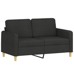  Sofa 2-osobowa, czarna, 120 cm, tapicerowana tkaniną