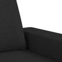  Sofa 3-osobowa, czarna, 180 cm, tapicerowana tkaniną