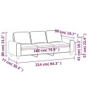  Sofa 3-osobowa, czarna, 180 cm, tapicerowana tkaniną