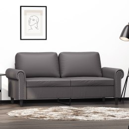  2-osobowa sofa, szary, 140 cm, sztuczna skóra