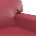  2-osobowa sofa, winna czerwień, 140 cm, sztuczna skóra