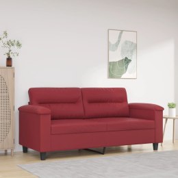  2-osobowa sofa, winna czerwień, 140 cm, sztuczna skóra