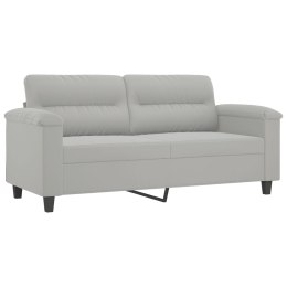  Sofa 2-osobowa, jasnoszary, 140 cm, tapicerowana mikrofibrą