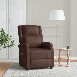  Fotel masujący, brązowy, sztuczna skóra