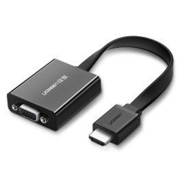 Adapter przejściówka HDMI - VGA micro USB AUX audio 3.5 mm mini jack czarny