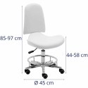 Krzesło kosmetyczne RUE na podstawie jezdnej - białe