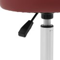 Krzesło kosmetyczne obrotowe z oparciem na kółkach 46-60 cm ASCONA - bordowe