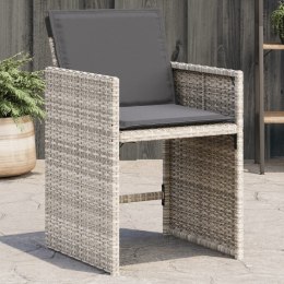 VidaXL Krzesła ogrodowe z poduszkami, 4 szt., jasnoszare, polirattan