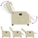 VidaXL Elektryczny fotel rozkładany, kremowy, obity sztuczną skórą