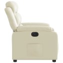 VidaXL Elektryczny fotel rozkładany, kremowy, obity sztuczną skórą